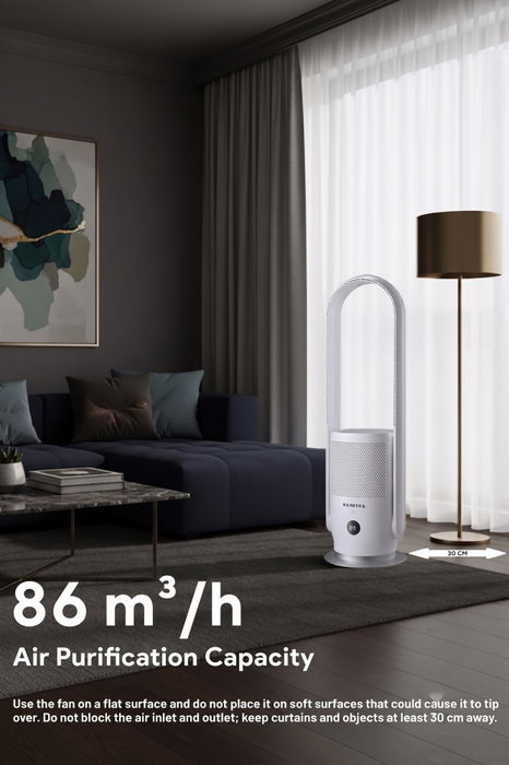 Kumtel Purificador de Aire y Ventilador 2 en 1 HBAP-01 Blanco